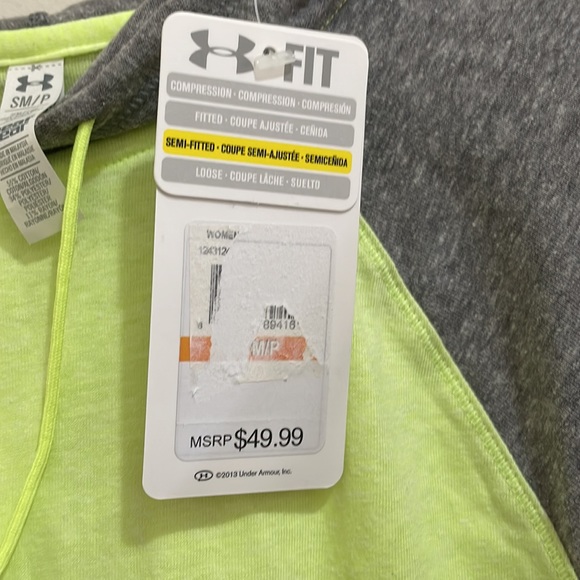Under Armour gray and lime green hoodie ( sz s) - Picture 4 of 8